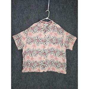 Caribbean Silk‎ Blend Tropical Floral Palm Tree Hawaiian Shirt Men's 4XB Travel